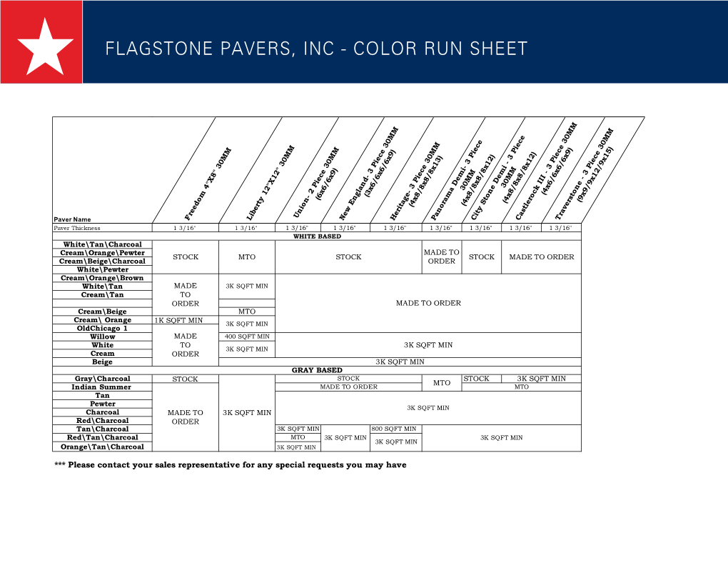 Color Run Sheet