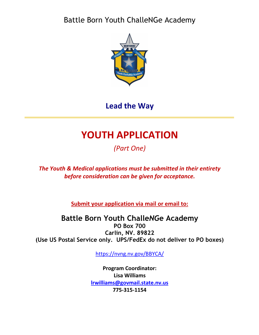 BBYCA Youth Application