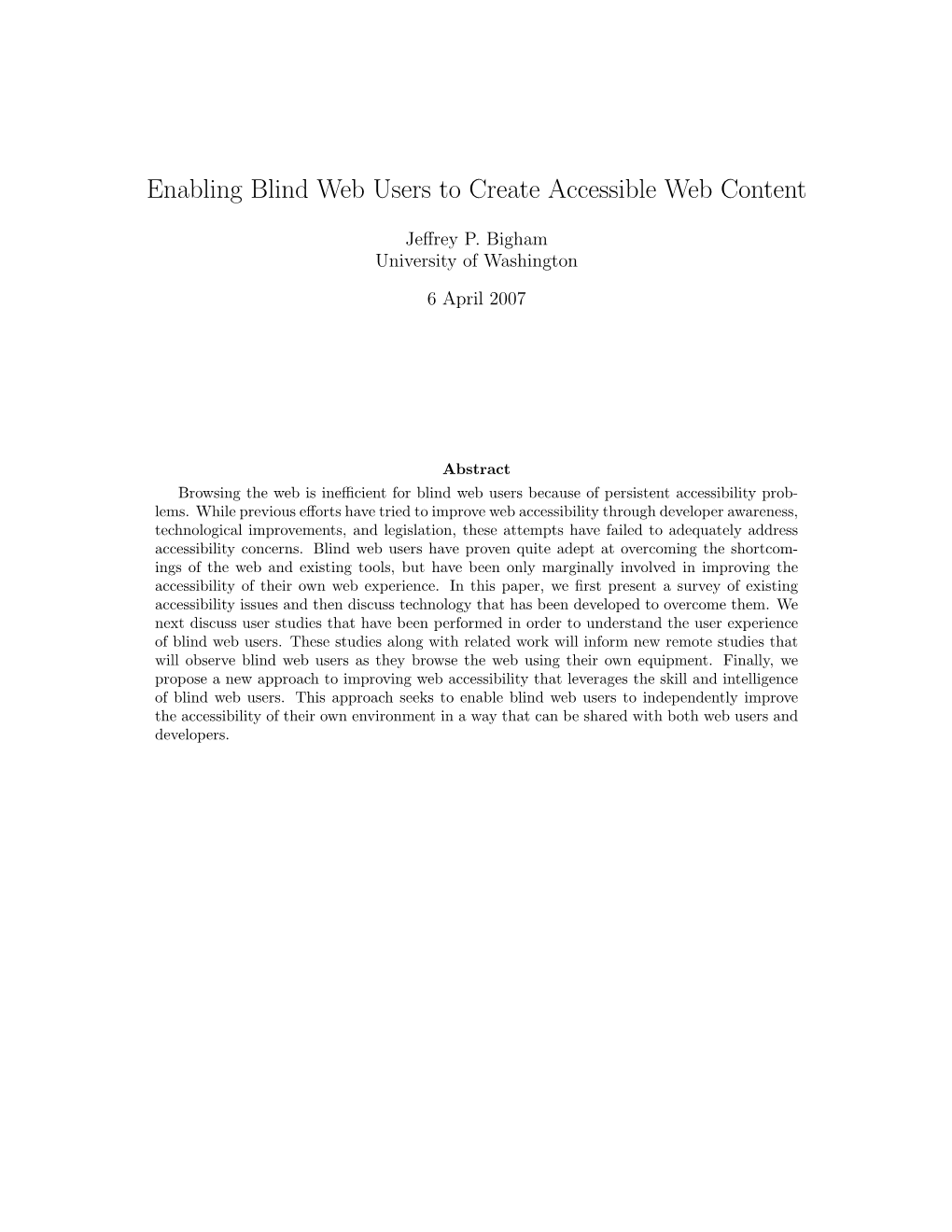 Enabling Blind Web Users to Create Accessible Web Content