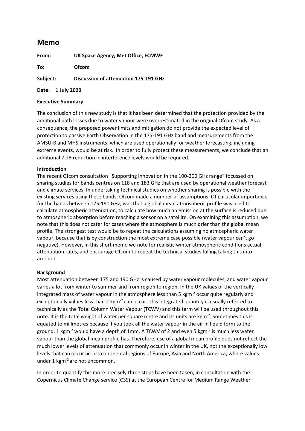 ECMWF, Met Office, UKSA