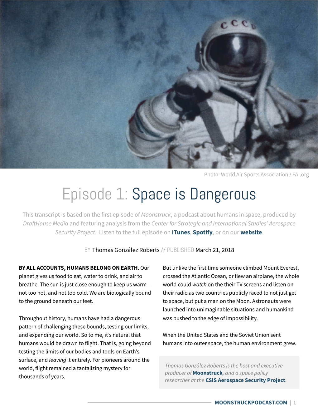 Episode 1: Space Is Dangerous