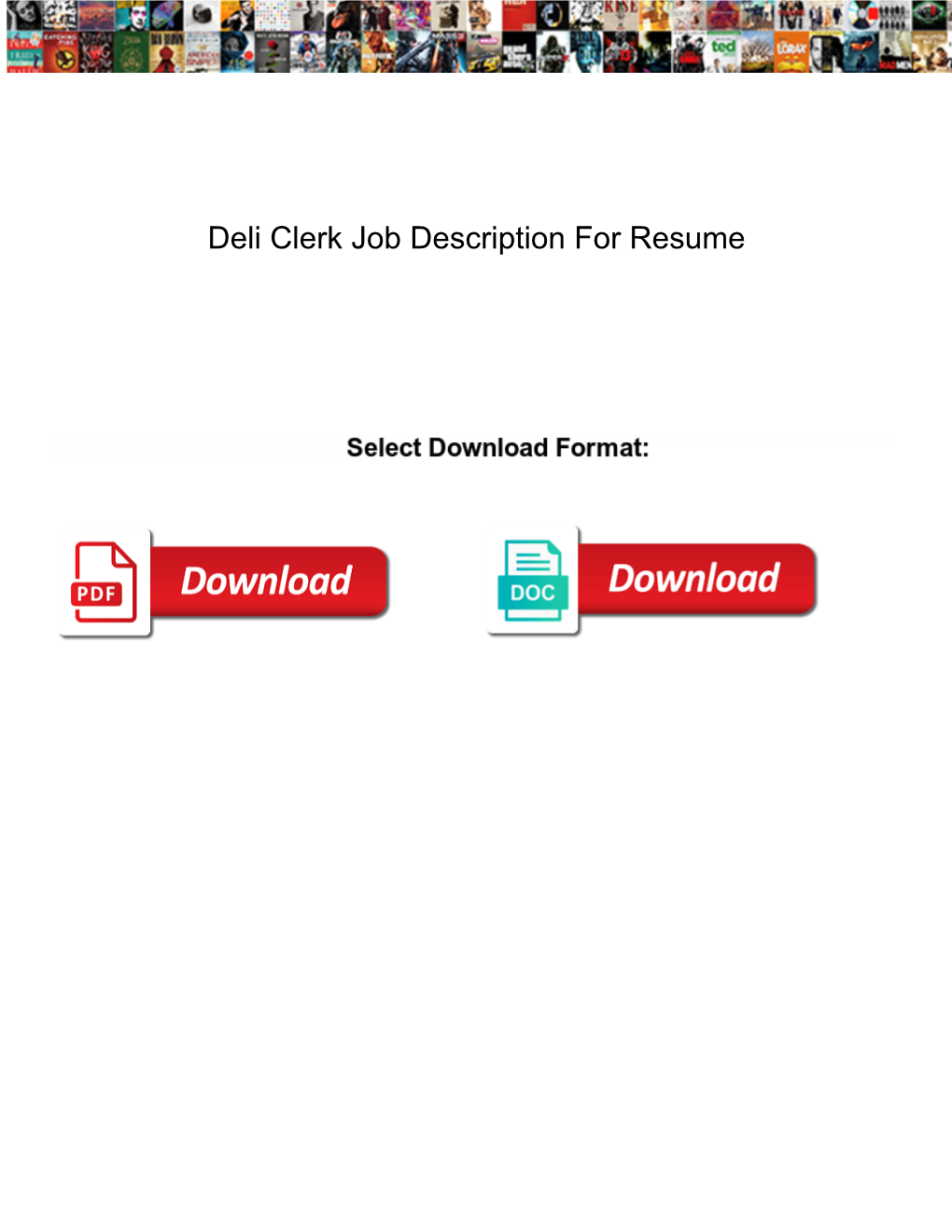 Deli Clerk Job Description for Resume