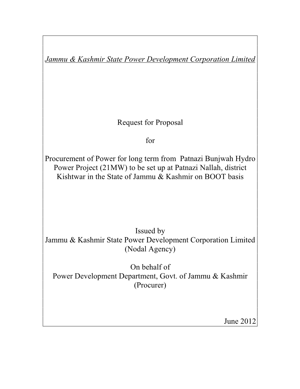 Jammu & Kashmir State Power Development Corporation