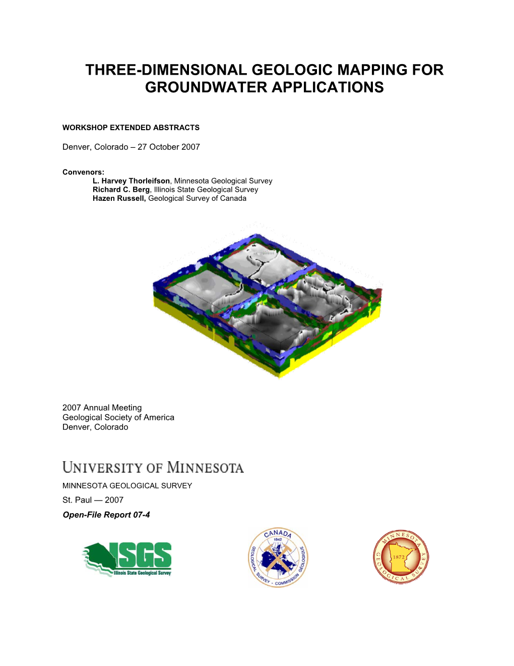 Three-Dimensional Geologic Mapping for Groundwater Applications