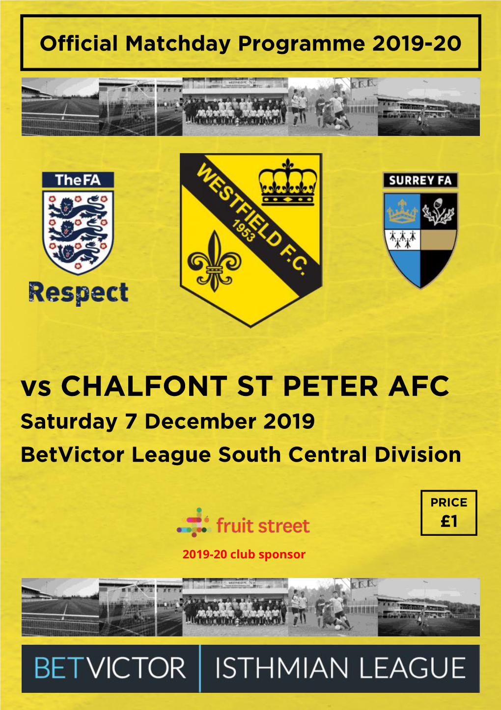 Vs CHALFONT ST PETER AFC Saturday 7 December 2019 Betvictor League South Central Division
