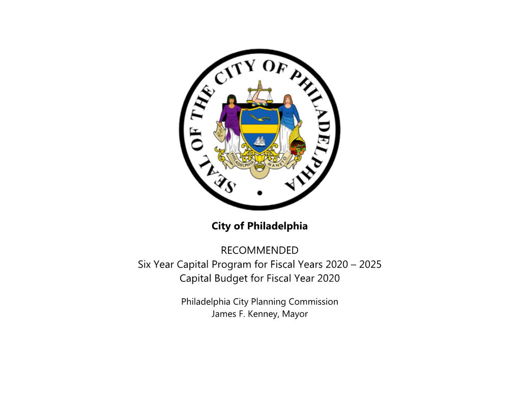 2025 Capital Budget for Fiscal Year 2020