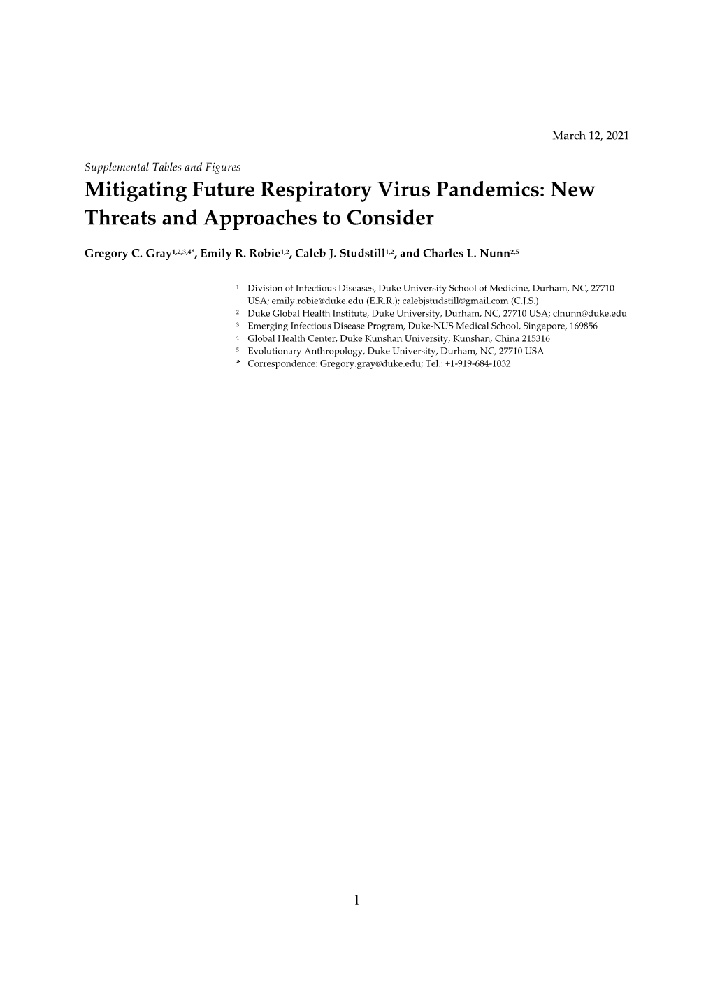 Mitigating Future Respiratory Virus Pandemics: New Threats and Approaches to Consider