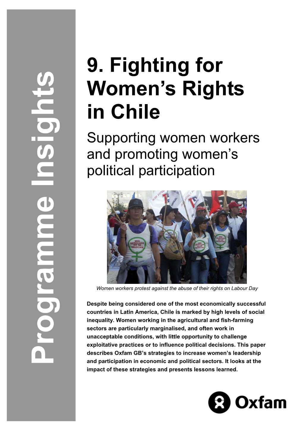 Fighting for Women's Rights in Chile: Supporting Women Workers And