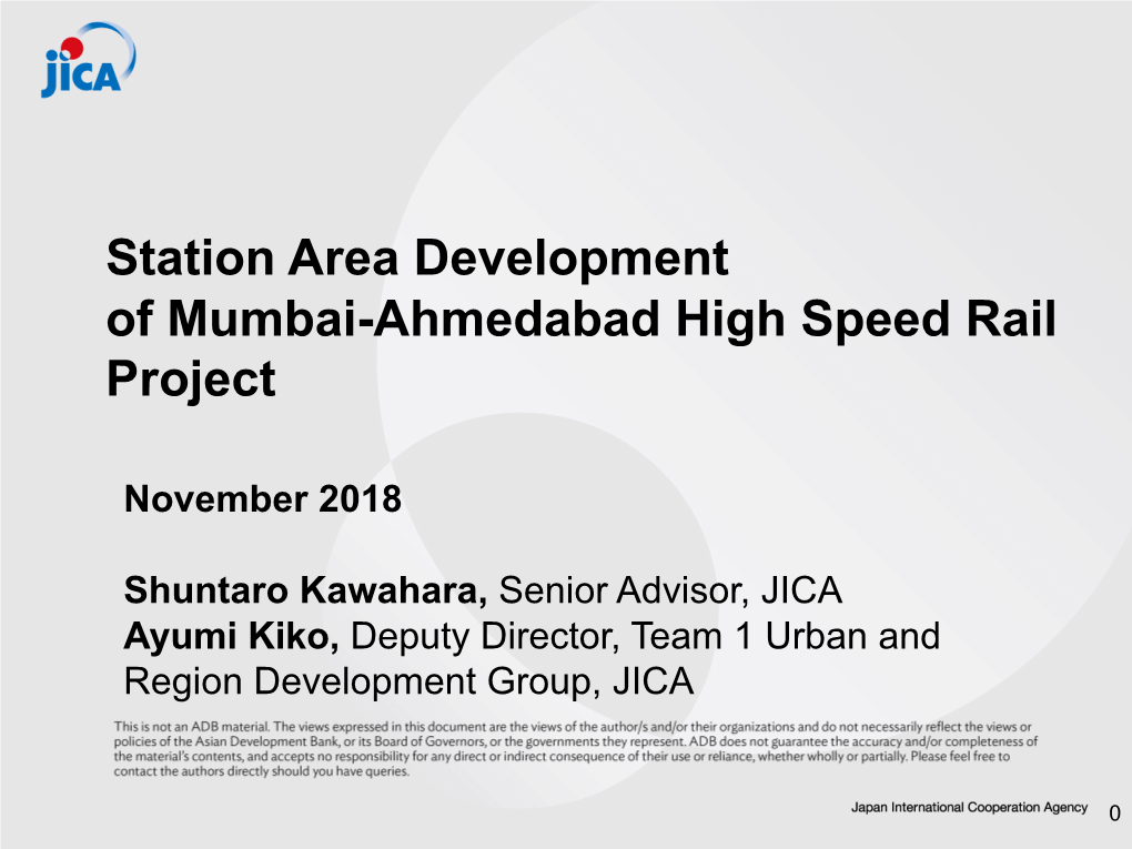 Station Area Development of Mumbai-Ahmedabad High-Speed Rail Project