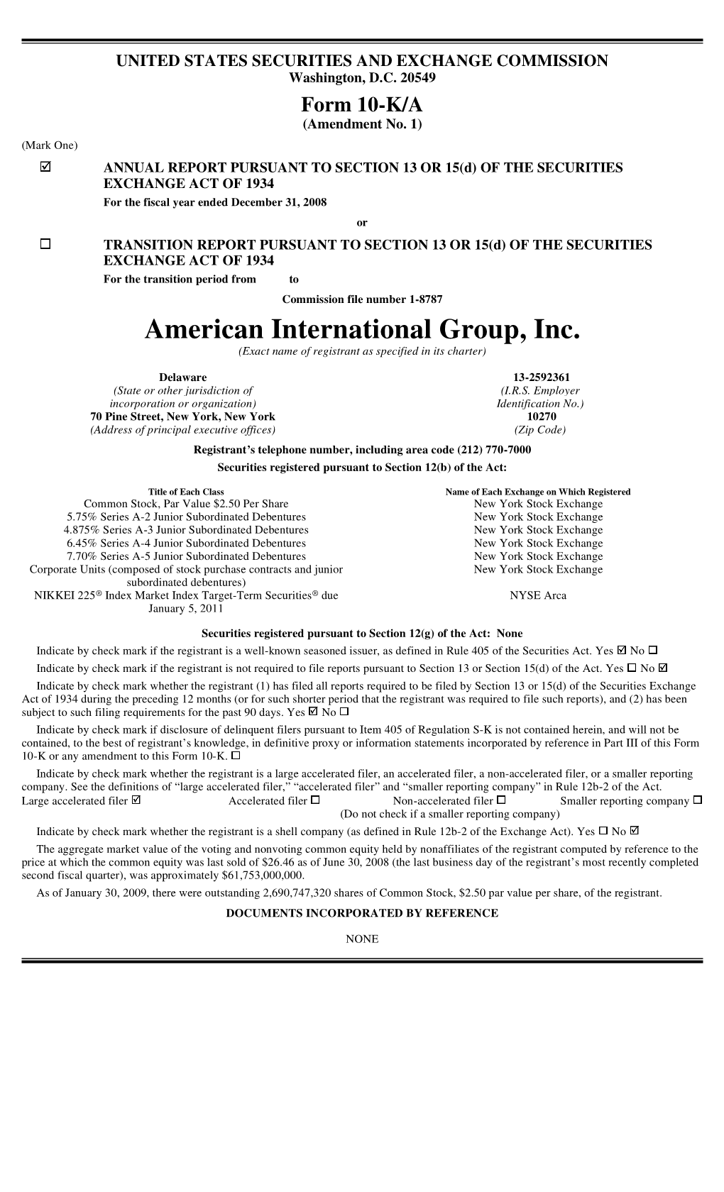 2008 Form 10-K/A