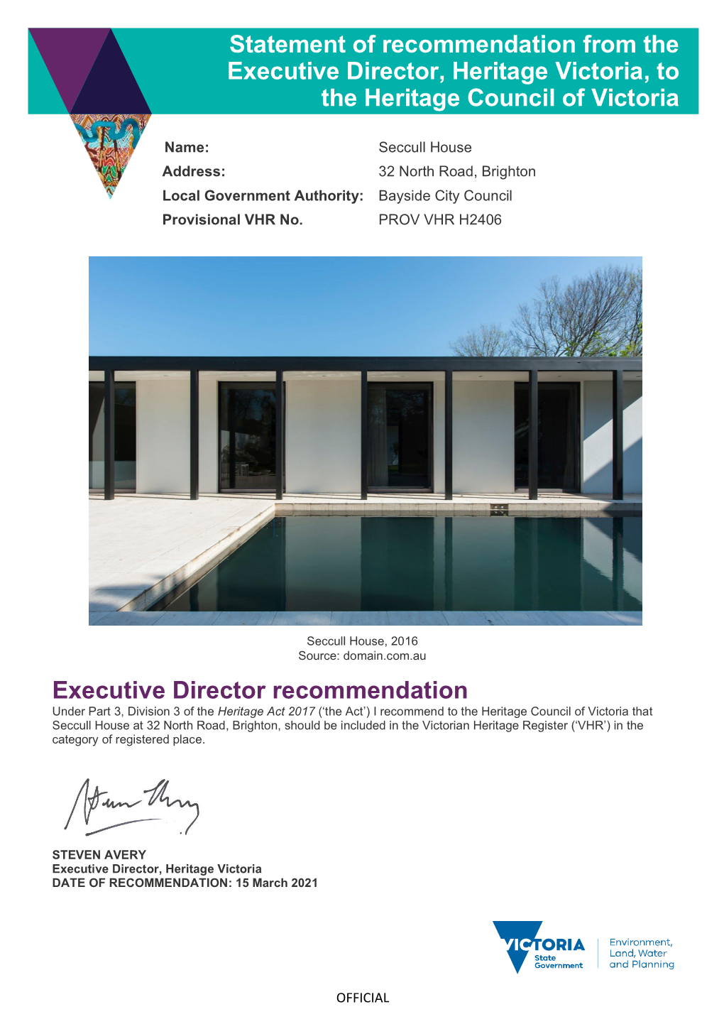 Executive Director Recommendation
