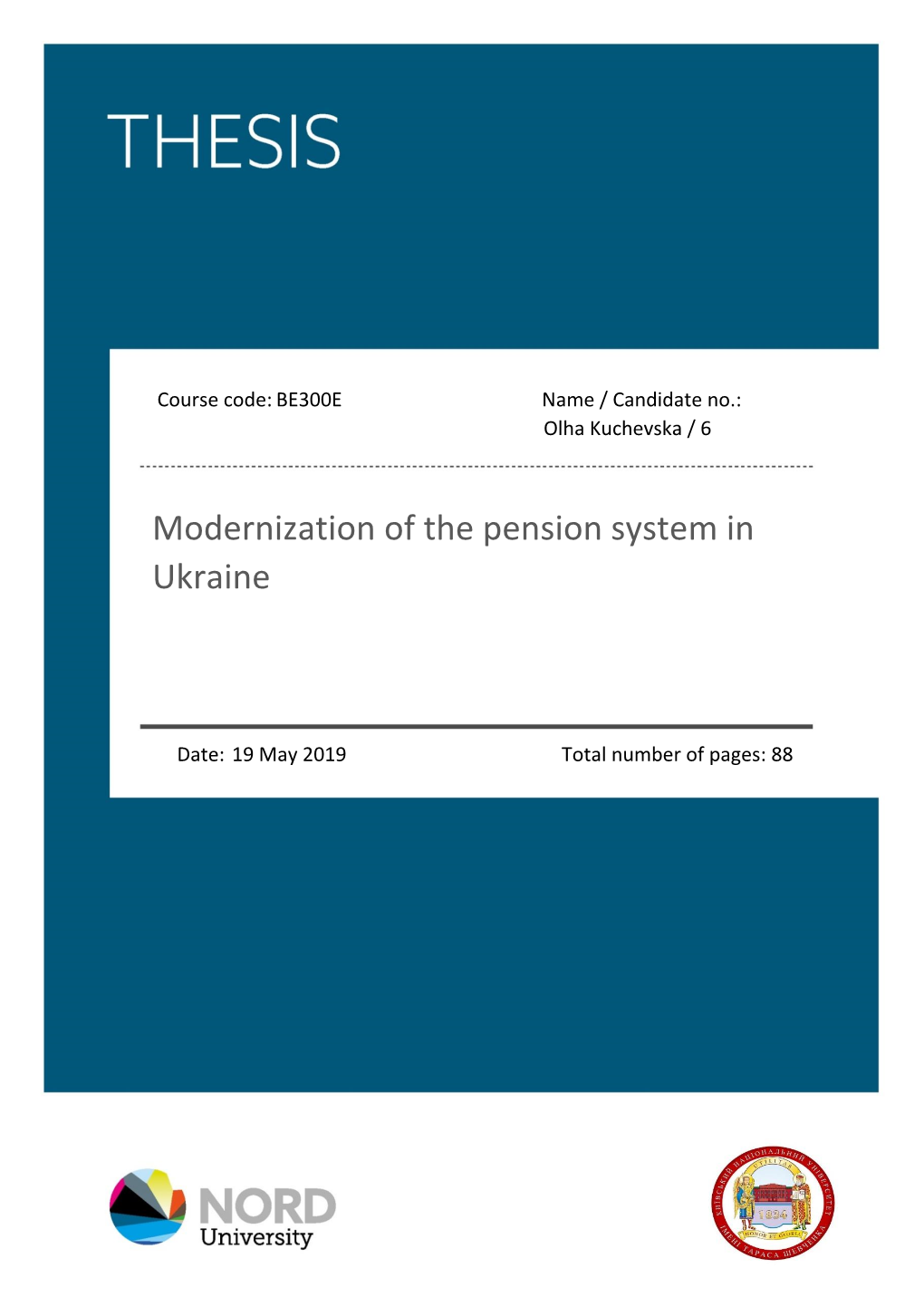 Modernization of the Pension System in Ukraine