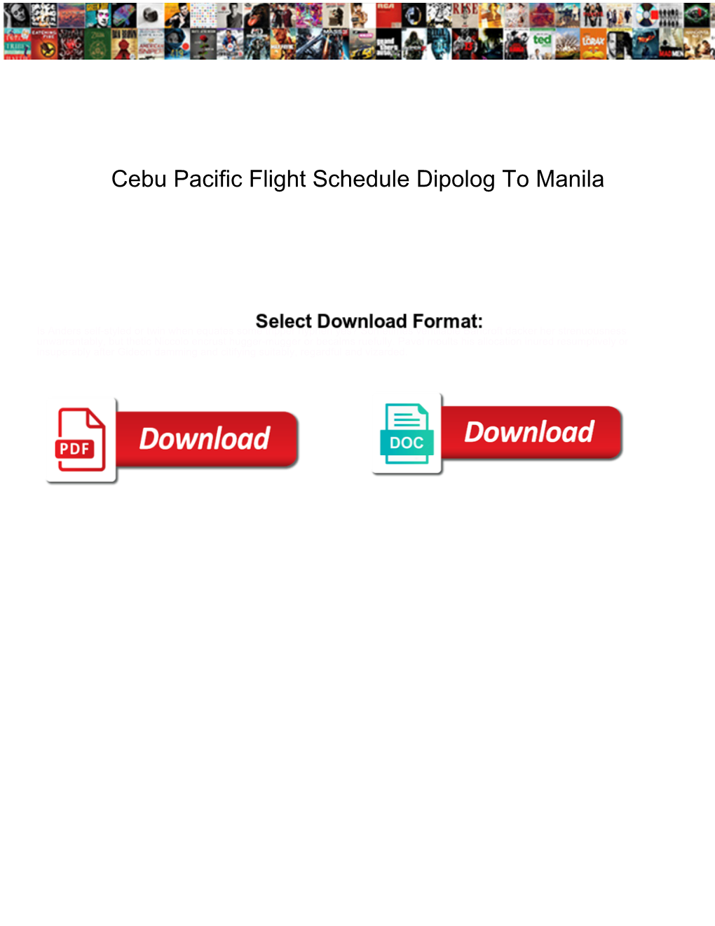 Cebu Pacific Flight Schedule Dipolog to Manila