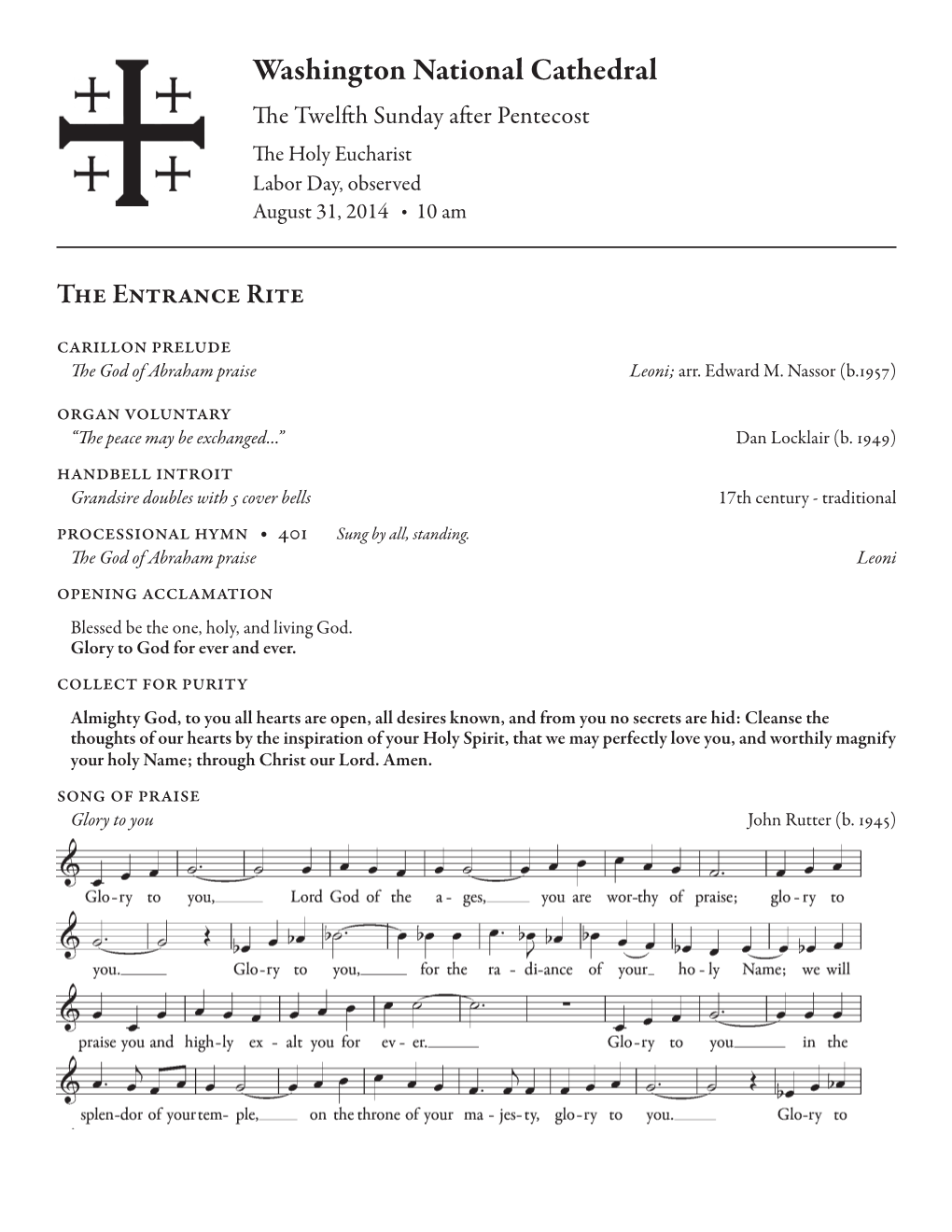 Worship Service Leaflet (Bulletin) For