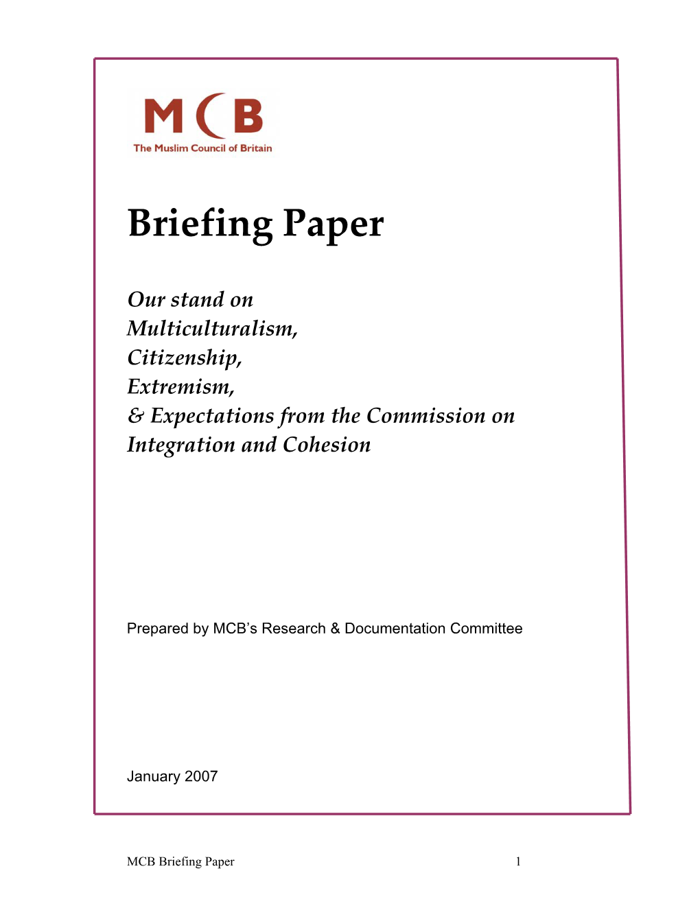 MCB Briefing Paper 1 1