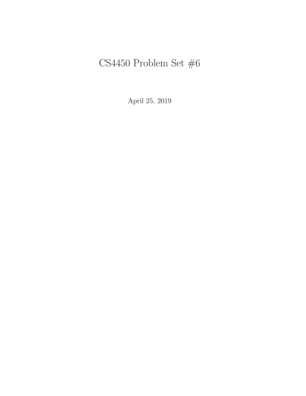 CS4450 Problem Set #6