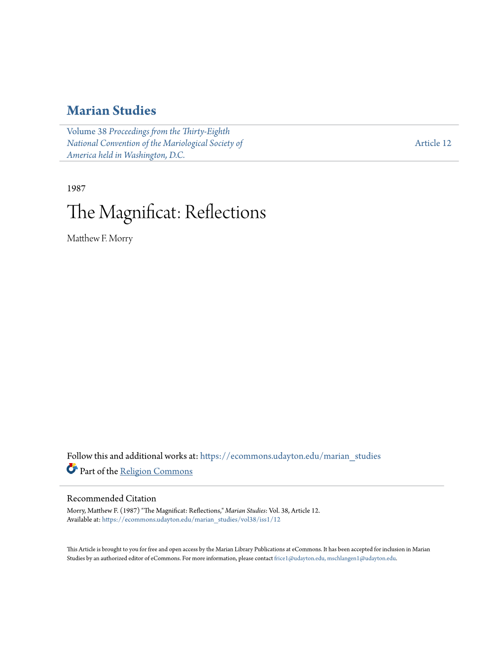 The Magnificat: Reflections