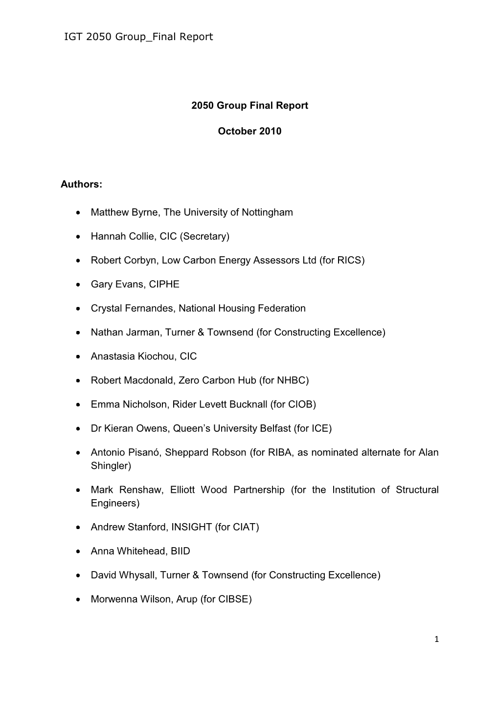 2050 Group Report Template