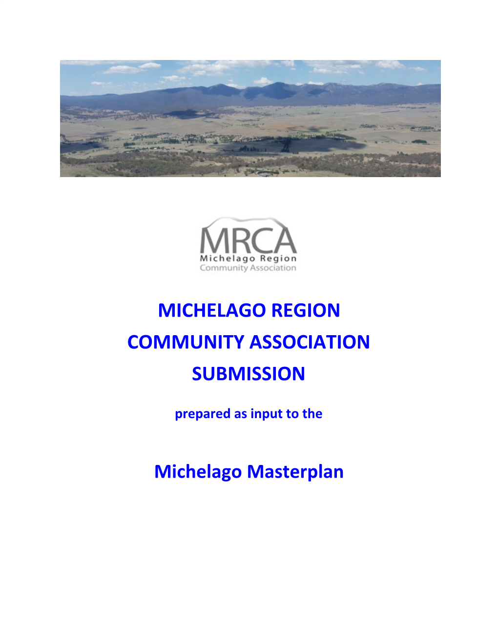 MRCA Submission on Michelago Masterplan.Pdf