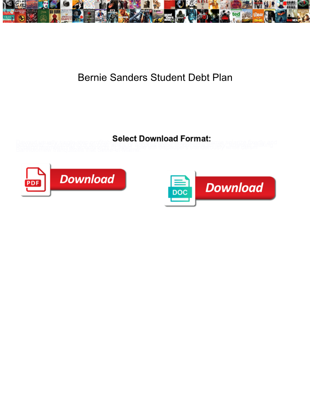 Bernie Sanders Student Debt Plan