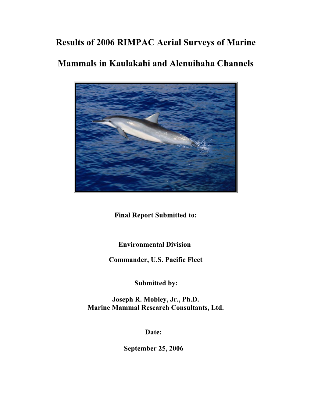 Results of 2002 Aerial Surveys of Humpback Whales