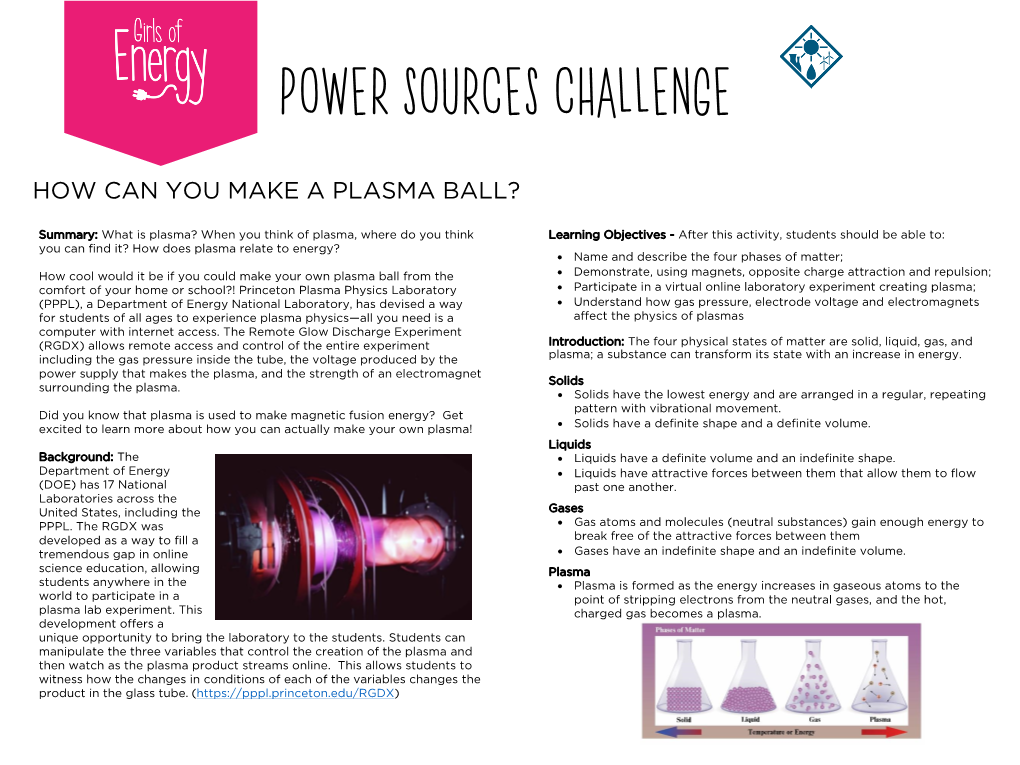 Power Sources Challenge