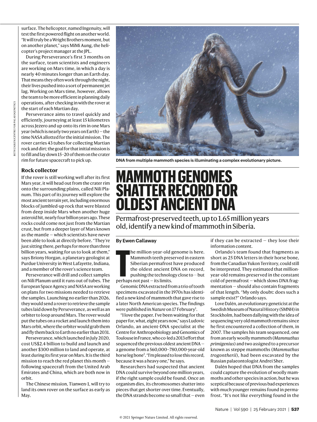 Mammoth Genomes Shatter Record for Oldest Ancient