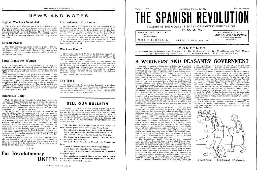 THE SPANISH REVOLUTION N.°3 Vol