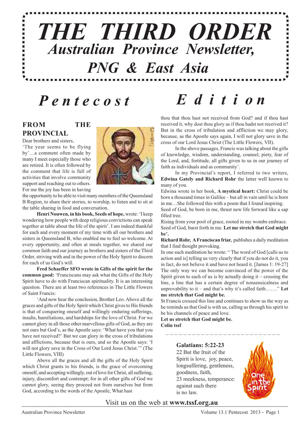 Australian Province Newsletter, PNG & East Asia