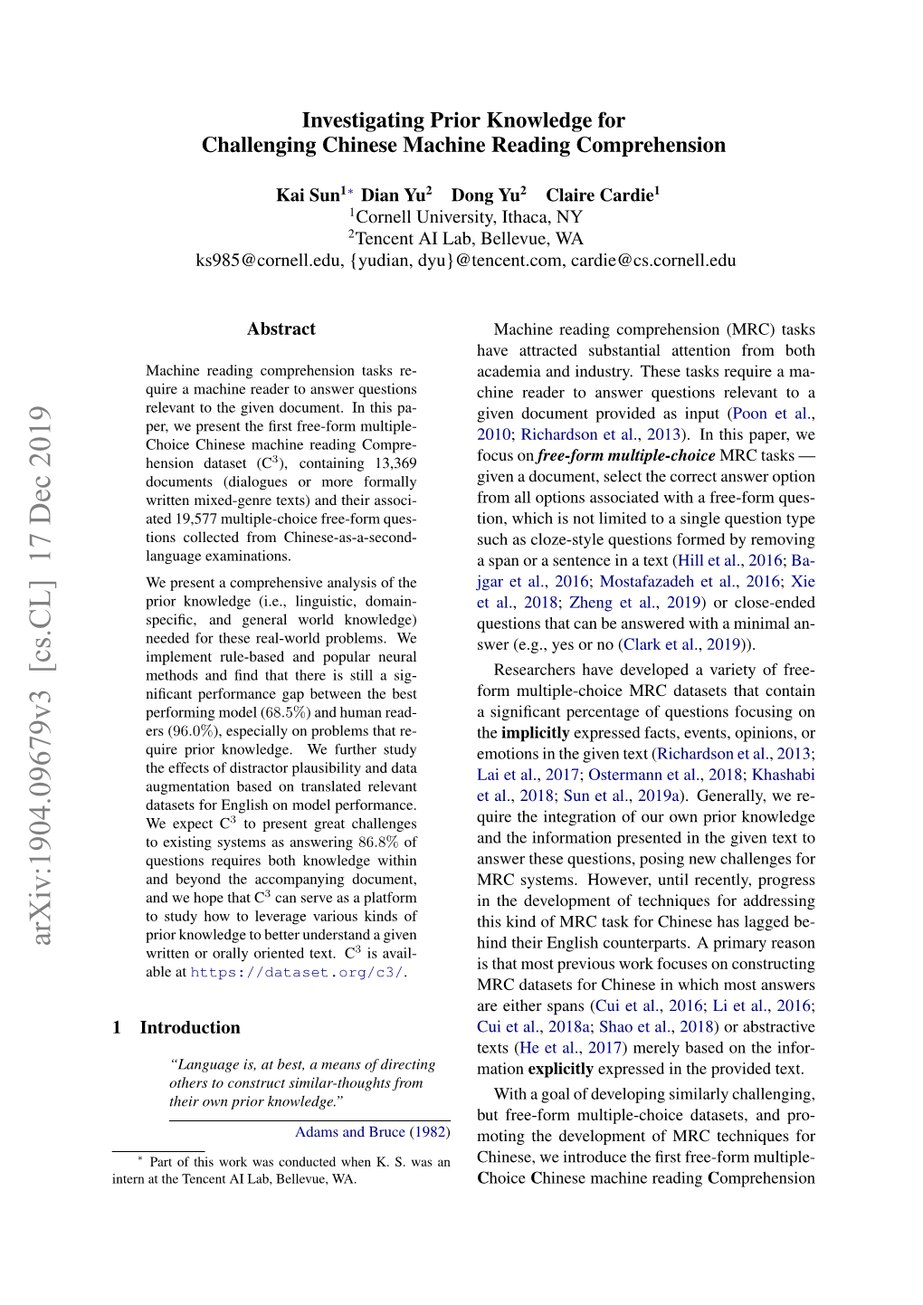 Arxiv:1904.09679V3 [Cs.CL] 17 Dec 2019 Hind Their English Counterparts