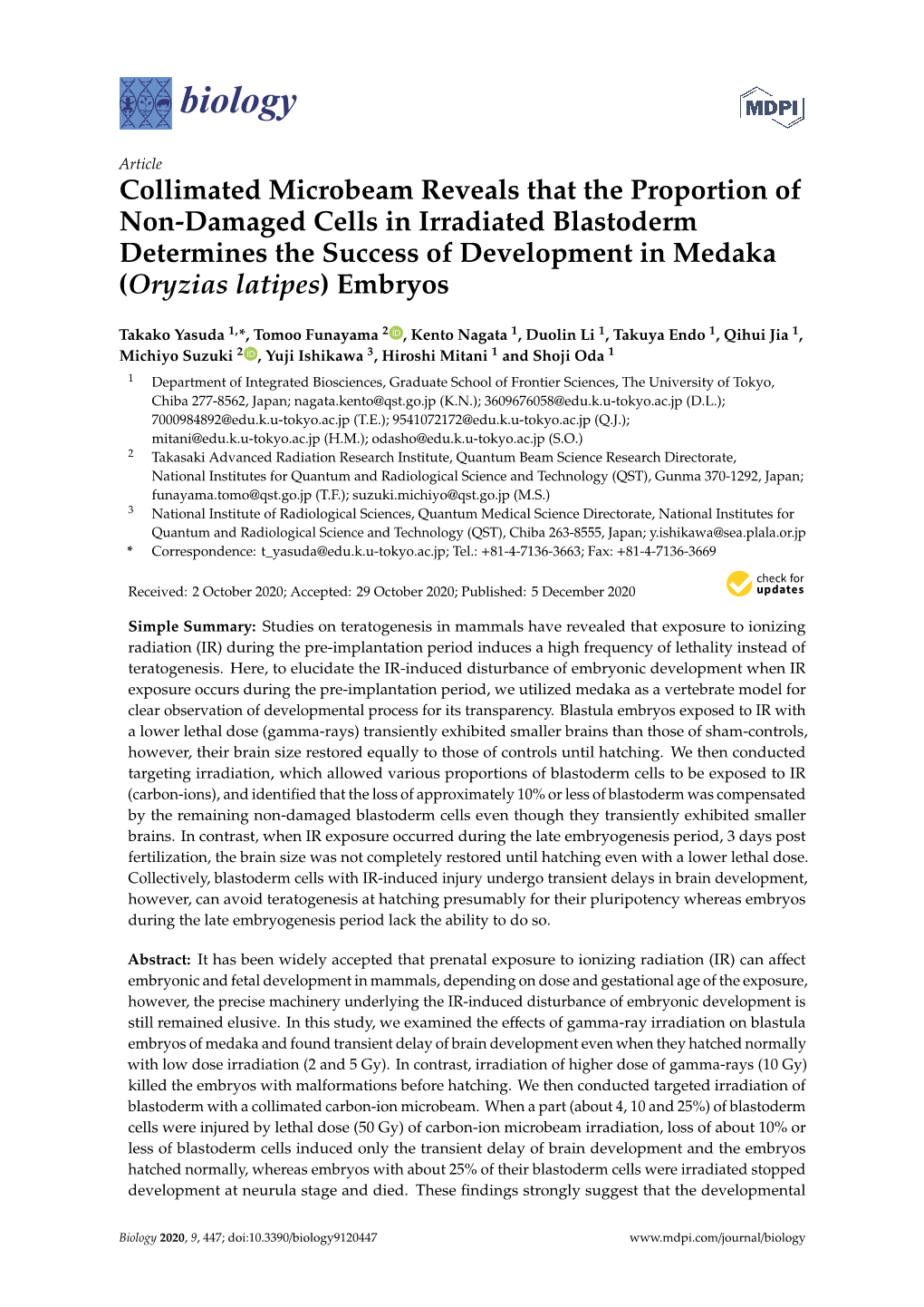 Collimated Microbeam Reveals That the Proportion of Non-Damaged