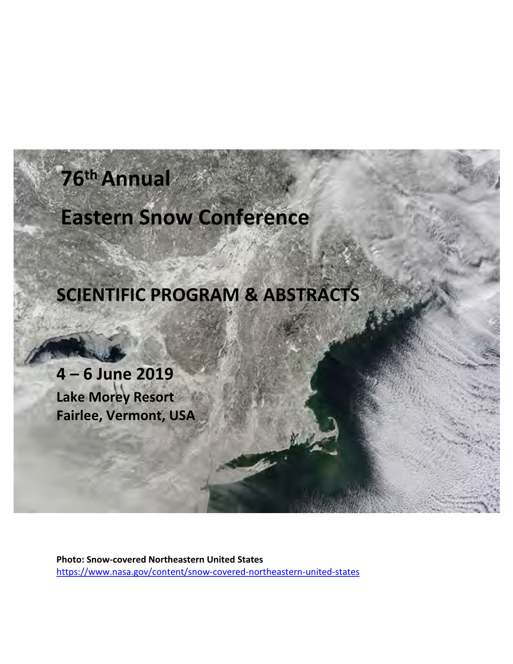 76Th Annual Eastern Snow Conference