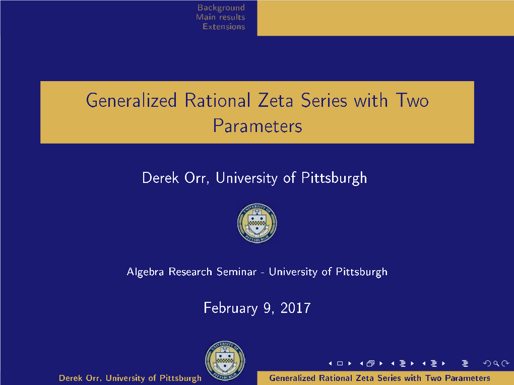 Generalized Rational Zeta Series with Two Parameters