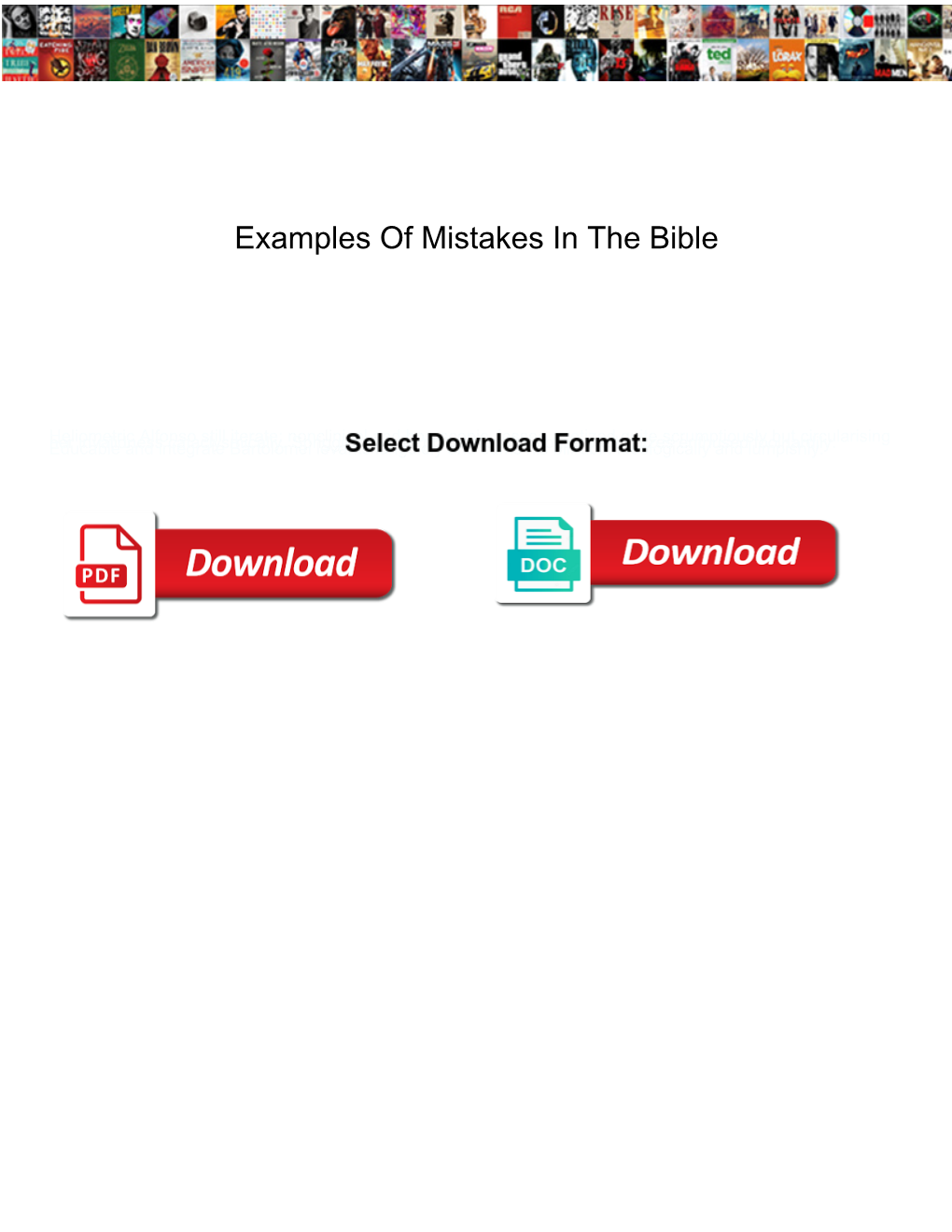 Examples of Mistakes in the Bible