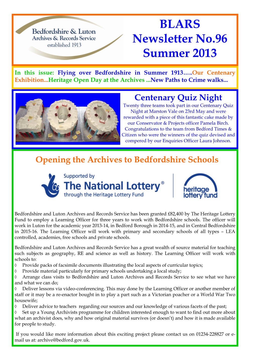 BLARS Newsletter No.96 Summer 2013