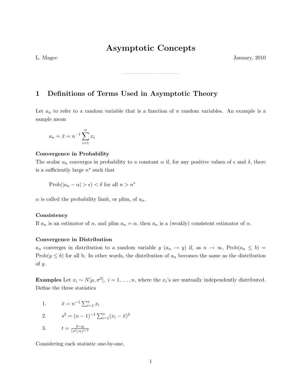 Asymptotic Concepts L