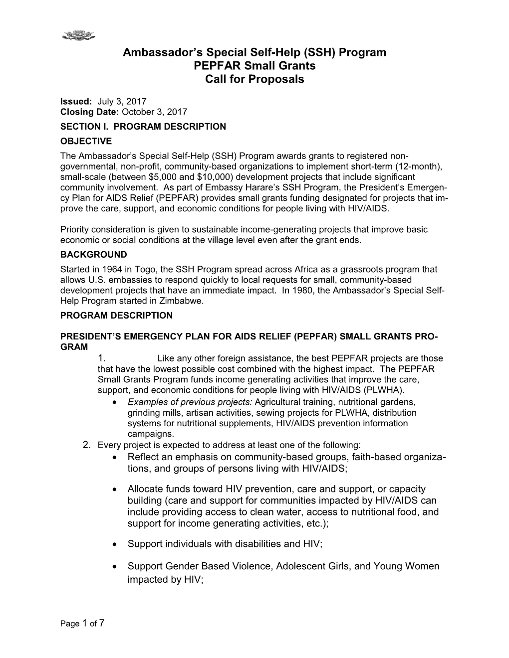 Annual Program Statement (APS) Template