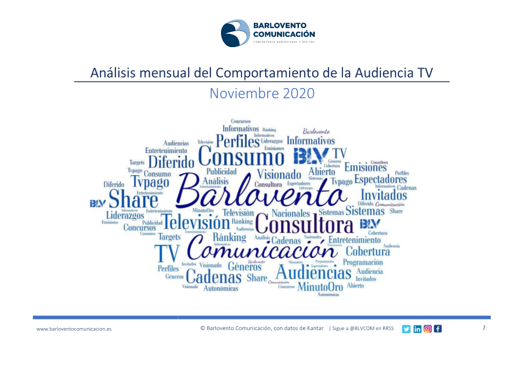 Análisis Mensual Del Comportamiento De La Audiencia TV Noviembre 2020