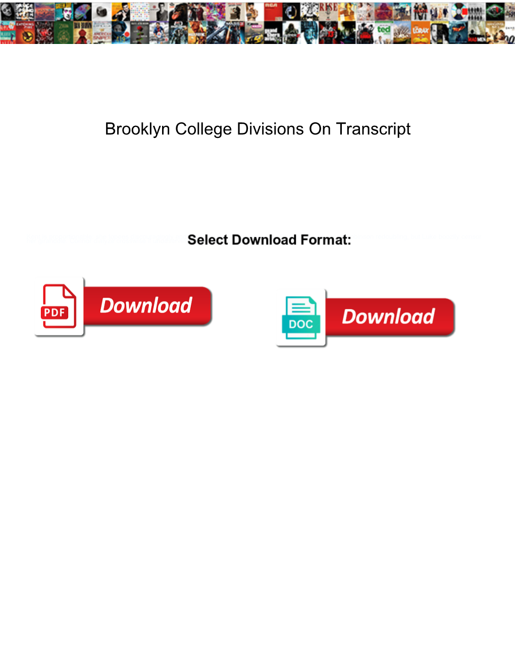 Brooklyn College Divisions on Transcript