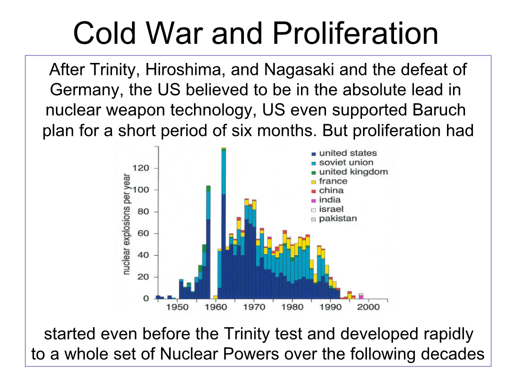 Cold War and Proliferation