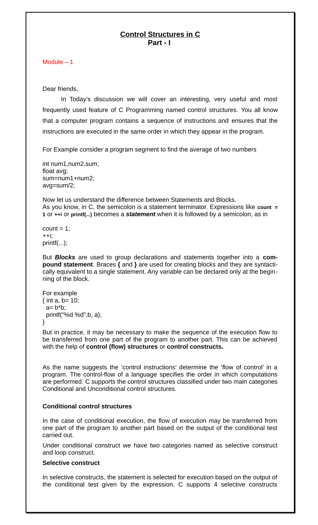 Programmer's Model of a Computer