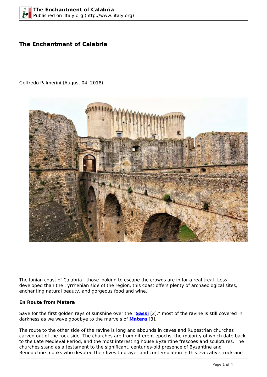 The Enchantment of Calabria Published on Iitaly.Org (