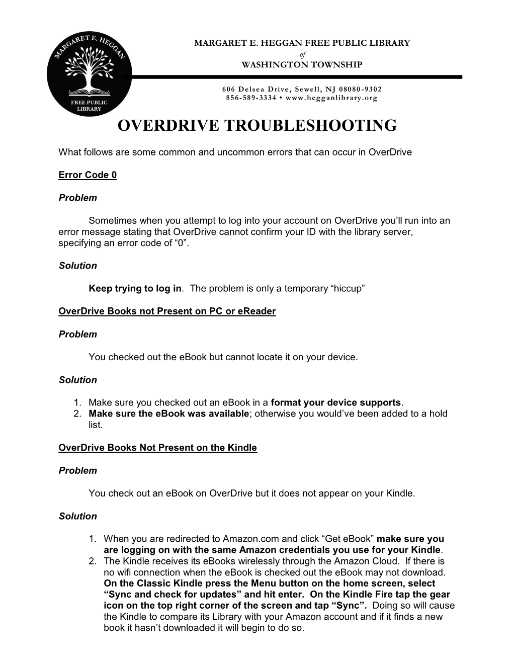 Overdrive Troubleshooting