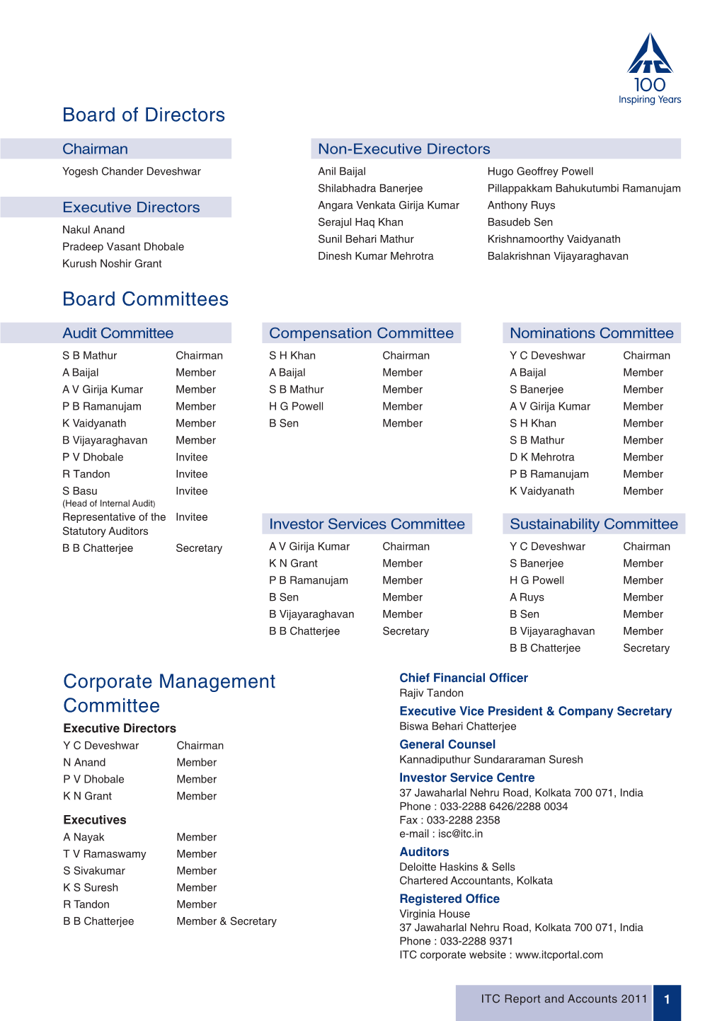 Board of Directors and Committees