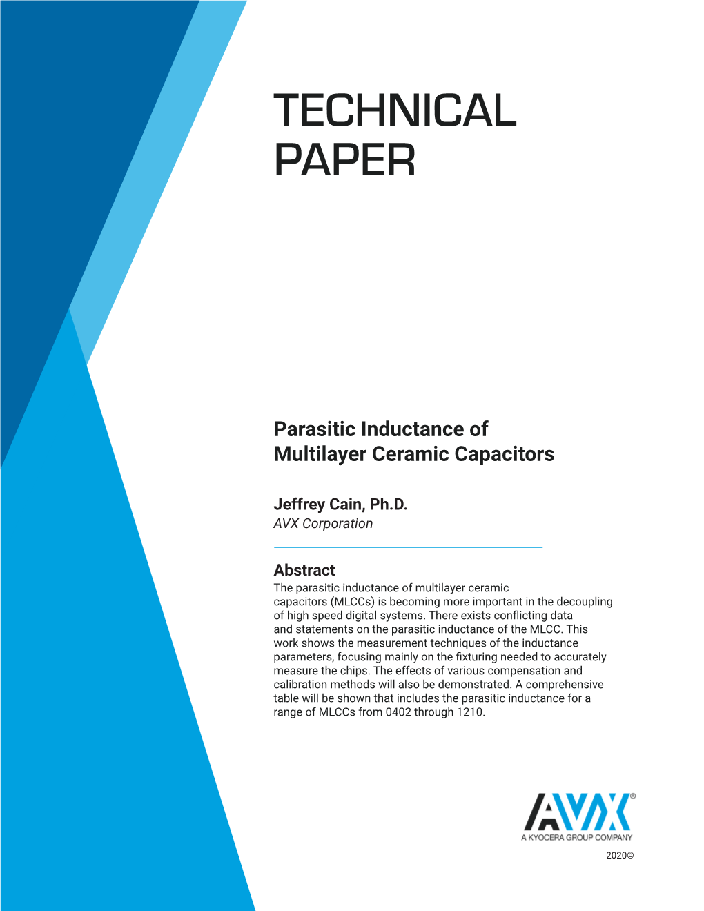 Parasitic Inductance of Multilayer Ceramic Capacitors