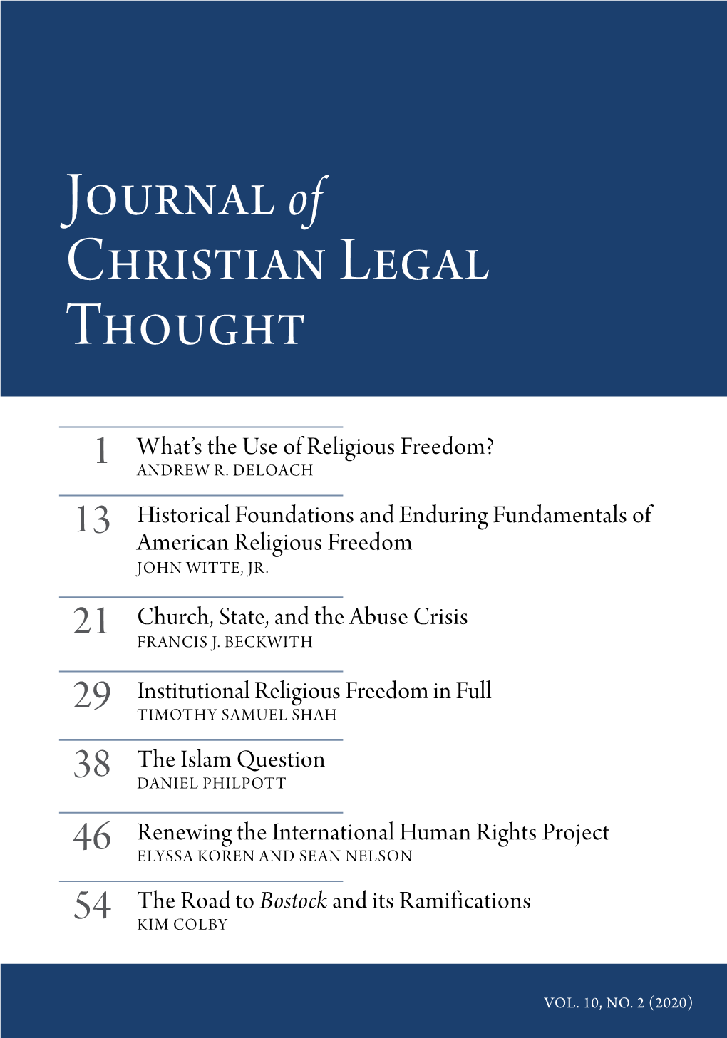 Journal of Christian Legal Thought