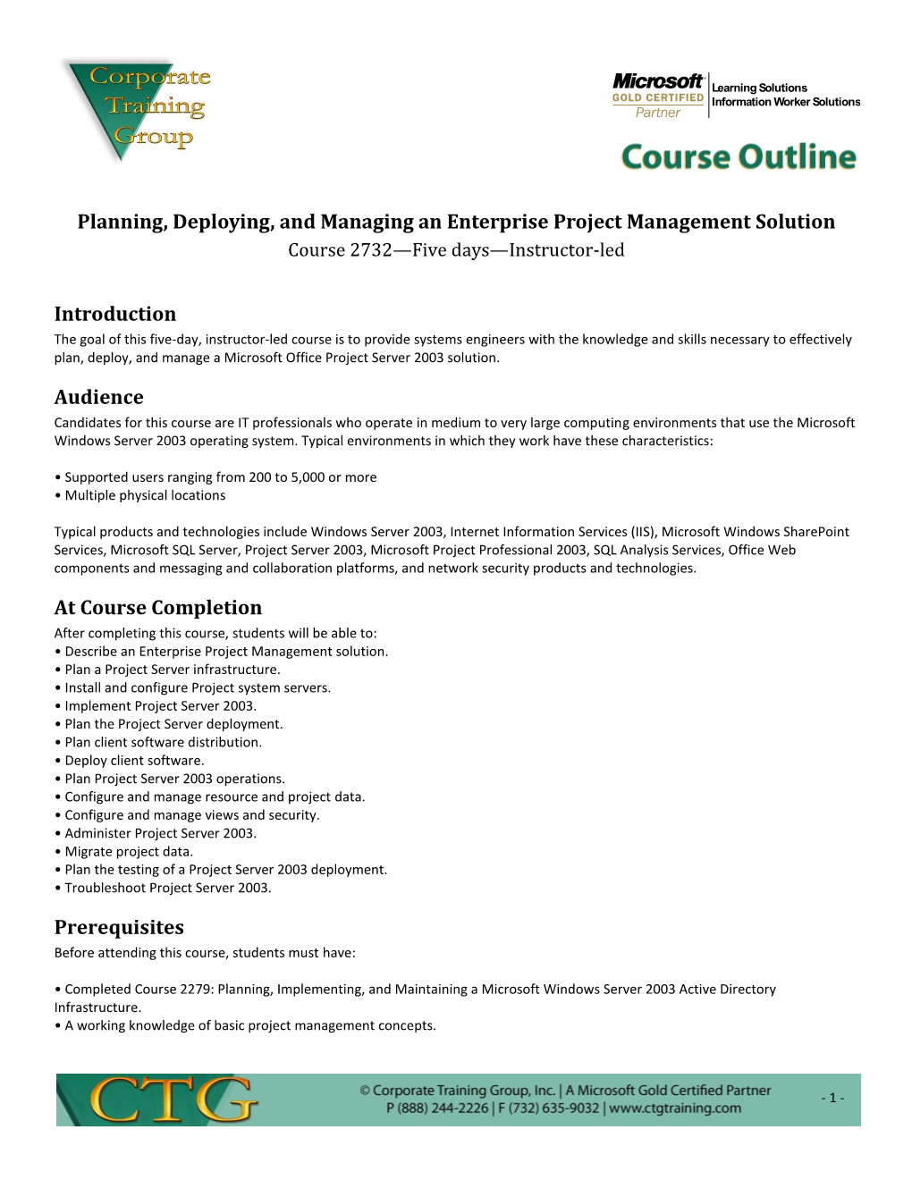 New CTG Course Outline Template