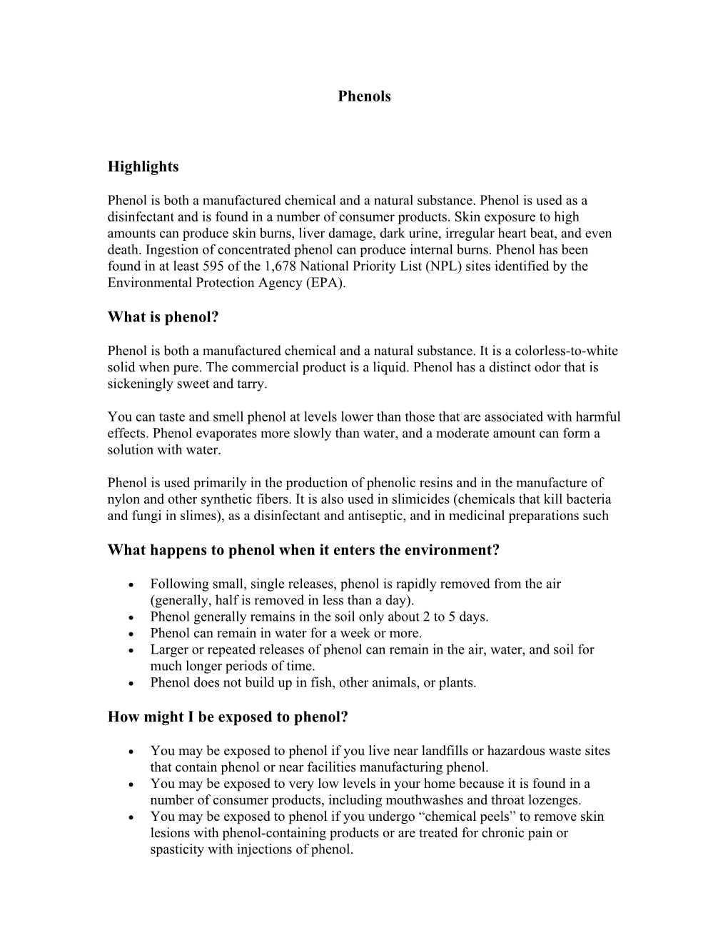 Phenols Highlights What Is Phenol?