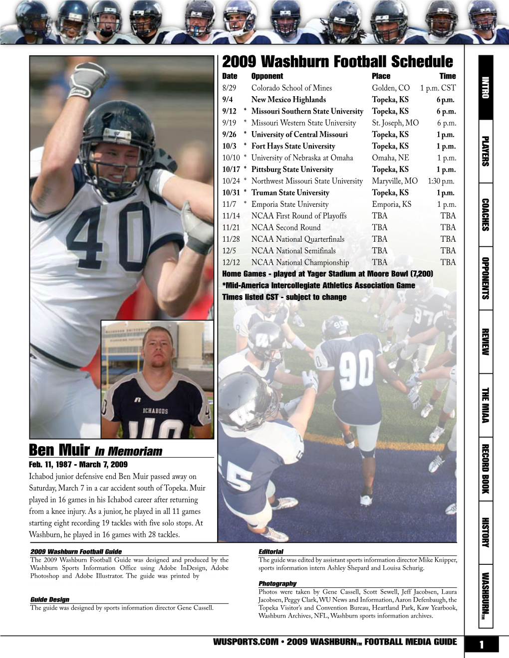 2009 Washburn Football Schedule