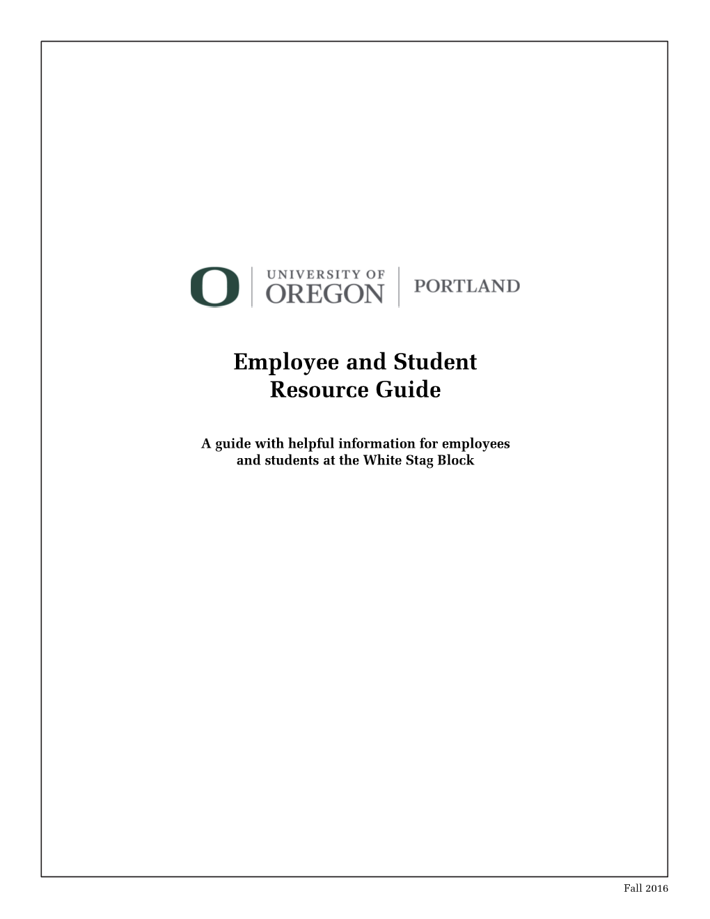 Employee and Student Resource Guide